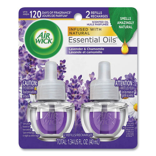 Image of Air Wick® Scented Oil Refill, Lavender and Chamomile, 0.67 oz, 2/Pack, 6 Packs/Carton