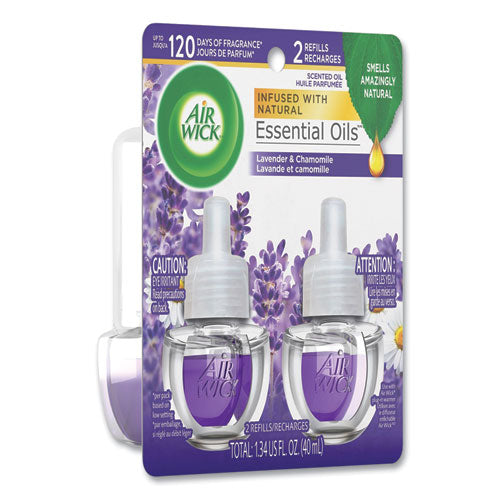 Image of Air Wick® Scented Oil Refill, Lavender and Chamomile, 0.67 oz, 2/Pack, 6 Packs/Carton