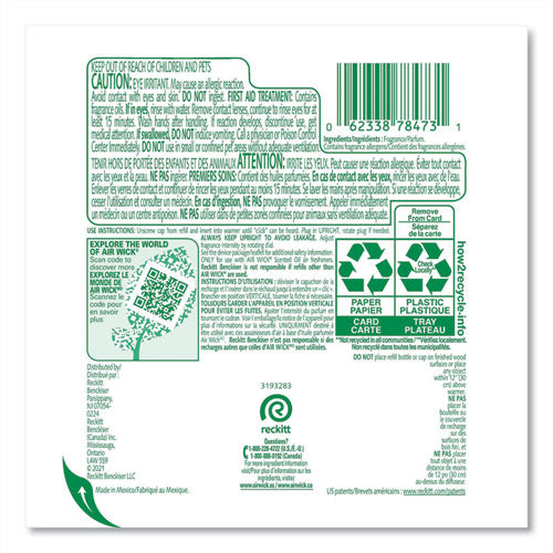 Image of Air Wick® Scented Oil Refill, Lavender and Chamomile, 0.67 oz, 2/Pack, 6 Packs/Carton