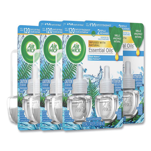 Image of Air Wick® Scented Oil Refill, Fresh Waters, 0.67 Oz, 2/pack, 6 Pack/carton