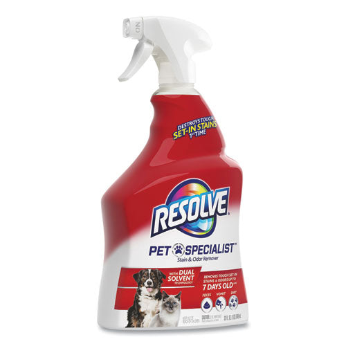 Image of RESOLVE® Pet Specialist Stain and Odor Remover, Citrus, 32 oz Trigger Spray Bottle, 12/Carton