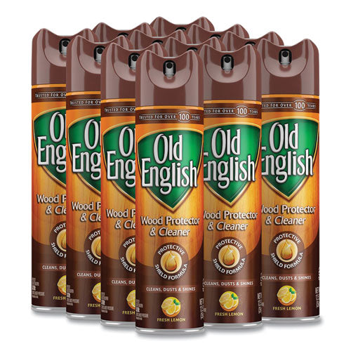Image of OLD ENGLISH® Furniture Polish, Fresh Lemon Scent, 12.5 Oz Aerosol Spray, 12/carton