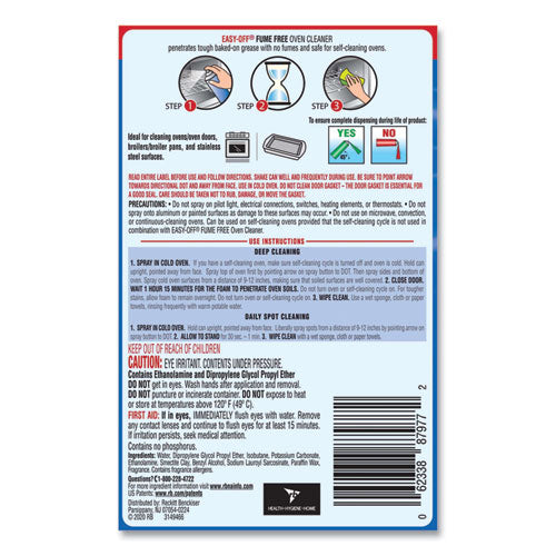 Image of EASY-OFF® Fume-Free Oven Cleaner, Lemon Scent 14.5 Oz Aerosol Spray, 12/carton