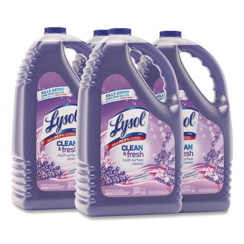 Image of LYSOL® Brand Clean and Fresh Multi-Surface Disinfectant Cleaner, Lavender and Orchid Essence, 144 oz Bottle, 4/Carton
