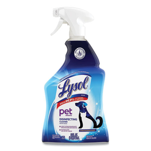 Image of LYSOL® Brand Pet Solutions Disinfecting Cleaner, Citrus Blossom, 32 oz Trigger Bottle, 9/Carton