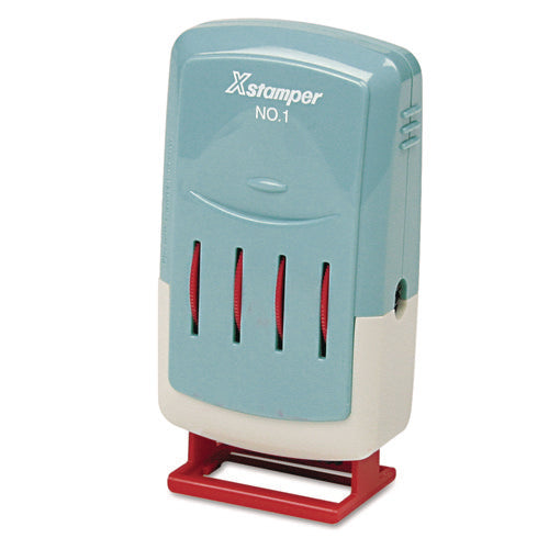Image of Xstamper® ECO-GREEN Versadater Line Dater, Message Dater, 1 X 0.16, Pre-Inked, Red