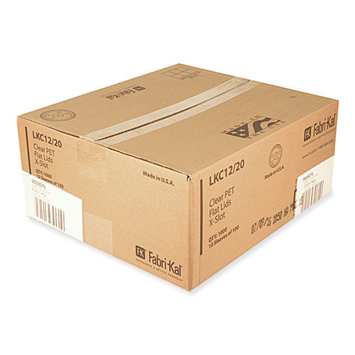 Image of Fabri-Kal® Greenware Cold Drink Lids, X-Slot, Fits 12 oz to 20 oz Cold Cups, Plastic, Clear, 1,000/Carton