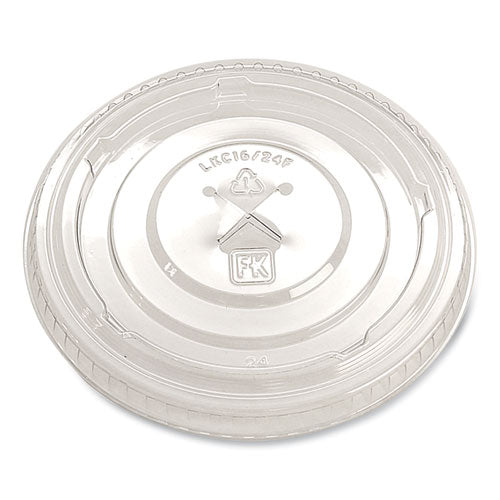 Image of Fabri-Kal® Greenware Cold Drink Lids, X-Slot, Fits 16 oz to 24 oz Cold Cups, Plastic, Clear, 1,000/Carton