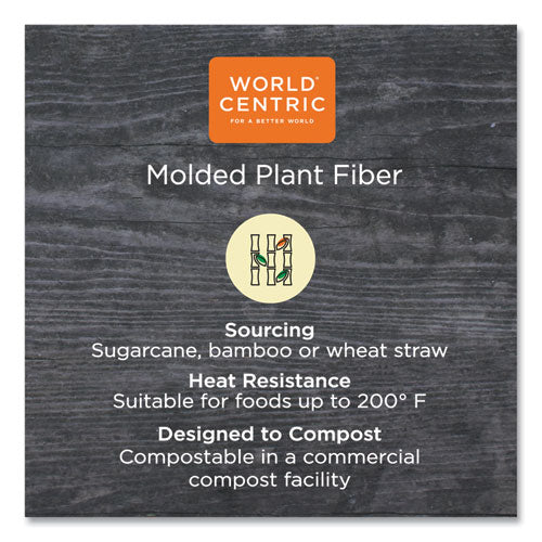 Image of World Centric® Fiber Lids for Cups, Fits 10 oz to 20 oz Hot Cups, Paper, Natural, 1,000/Carton