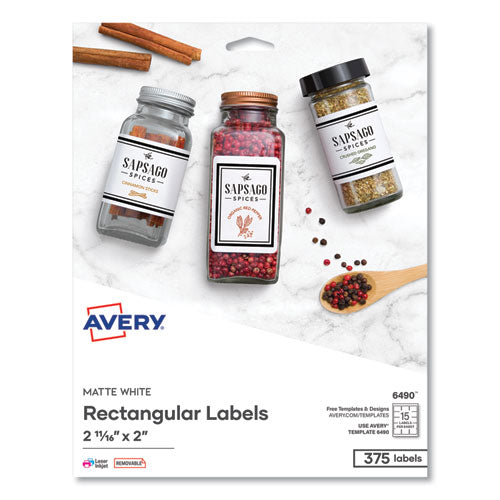 Image of Avery® Laser/inkjet 3.5" Diskette Labels, White, 375/pack