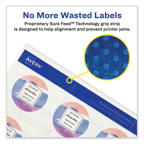 Image of Avery® Laser/Inkjet Media Labels, Inkjet/Laser Printers, 2 x 2, White, 12 Labels/Sheet, 10 Sheets/Pack