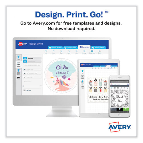 Image of Avery® Laser/Inkjet Media Labels, Inkjet/Laser Printers, 2 x 2, White, 12 Labels/Sheet, 10 Sheets/Pack