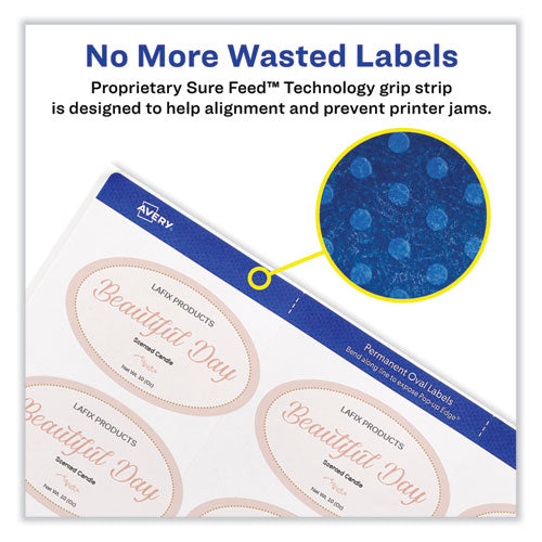 Image of Avery® Laser/Inkjet Media Labels, Inkjet/Laser Printers, 2 x 3.3, White, 8 Labels/Sheet, 25 Sheets/Pack