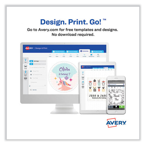 Image of Avery® Laser/Inkjet Media Labels, Inkjet/Laser Printers, 2 x 3.3, White, 8 Labels/Sheet, 25 Sheets/Pack