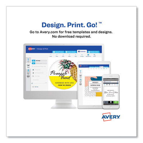 Image of Avery® Square Labels With Sure Feed And Trueblock, 2 X 2, White, 300/pack