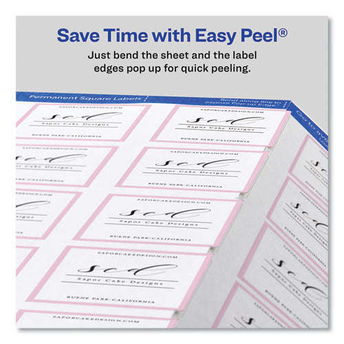 Image of Avery® Square Labels With Sure Feed And Trueblock, 2 X 2, White, 300/pack