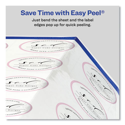 Image of Avery® Round Print-To-The Edge Labels With Sure Feed And Easy Peel, 2" Dia, Glossy Clear, 120/pk