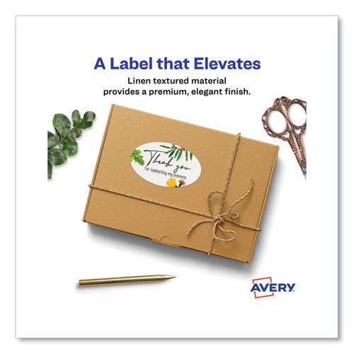 Image of Avery® Oval Print-To-The-Edge Labels, 2 X 3.33, White, 8/sheet, 10 Sheets/pack