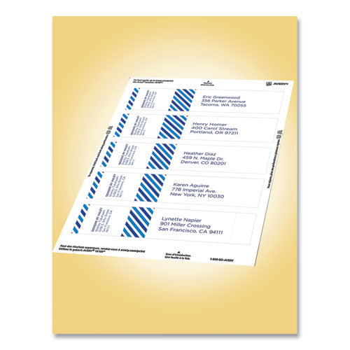 Image of Avery® Rectangle Labels, Inkjet/laser Printers, 7.85 X 1.75, Textured White, 5/sheet, 10 Sheets/pack