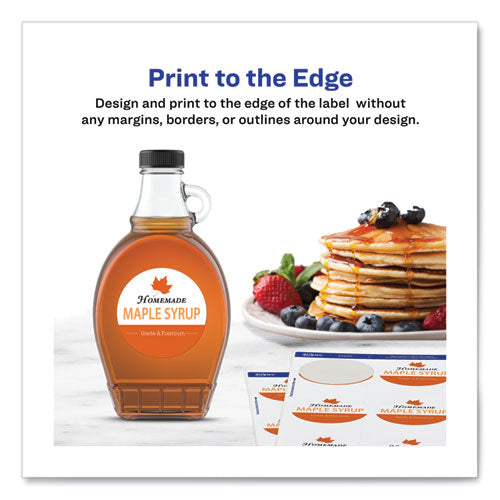 Image of Avery® Durable White ID Labels w/ Sure Feed, 2.5" dia, White, 72/Pk