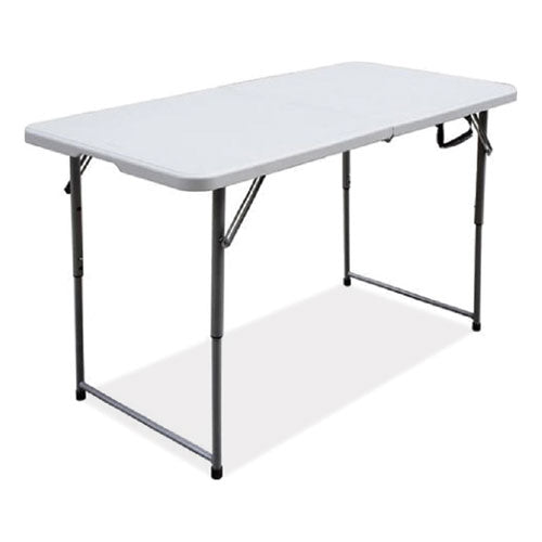 Image of Iceberg Bifold Resin Folding Table, Rectangular, 48" x 23.6" x 29.1", White Granite Top, Gray Base/Legs, 2/Pack