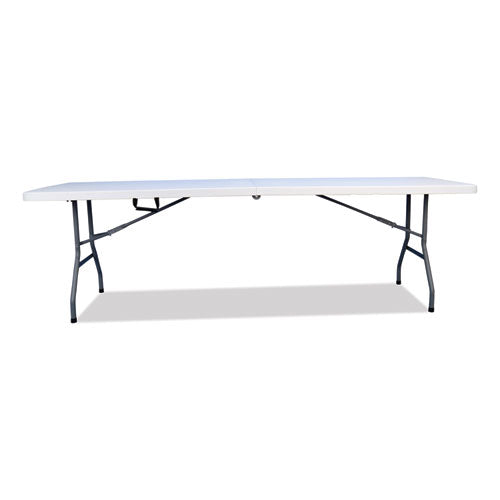 Image of Iceberg Bifold Resin Folding Table, Rectangular, 94.5" x 29.9" x 30", White Granite Top, Gray Base/Legs, 2/Pack