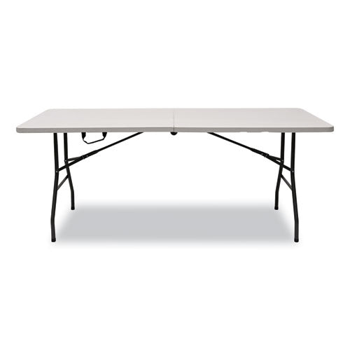 Image of Iceberg Bifold Resin Folding Table, Rectangular, 70.9" x 29.1" x 30", White Granite Top, Gray Base/Legs, 2/Pack