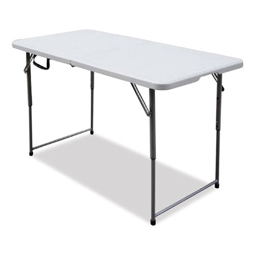 Image of Iceberg Bifold Resin Folding Table, Rectangular, 48" x 23.6" x 29.1", White Granite Top, Gray Base/Legs, 2/Pack