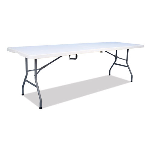 Image of Iceberg Bifold Resin Folding Table, Rectangular, 94.5" x 29.9" x 30", White Granite Top, Gray Base/Legs, 2/Pack
