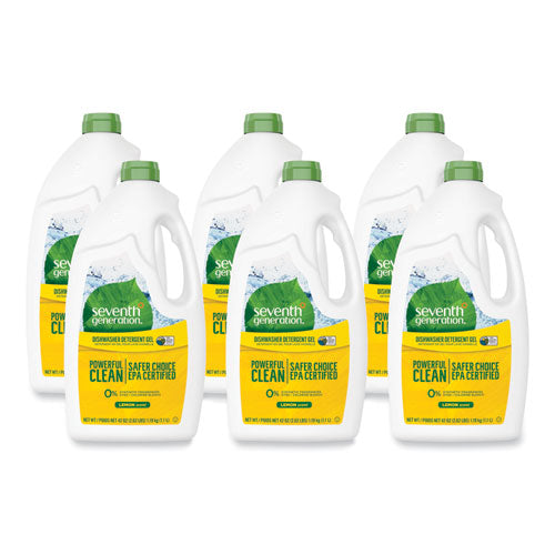 Image of Seventh Generation® Natural Automatic Dishwasher Gel, Lemon, 42 Oz Bottle, 6/carton