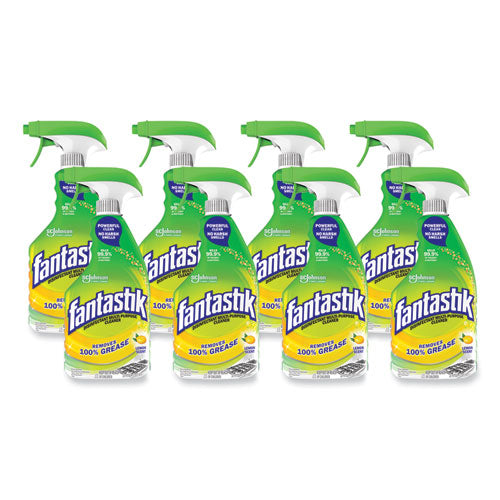 Image of Fantastik® Disinfectant Multi-Purpose Cleaner Lemon Scent, 32 Oz Spray Bottle, 8/carton