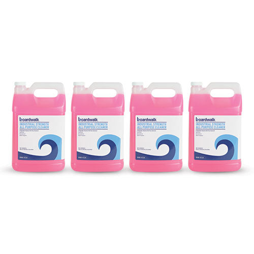 Image of Boardwalk® Industrial Strength All-Purpose Cleaner, Lemon Scent, 1 gal Bottle, 4/Carton