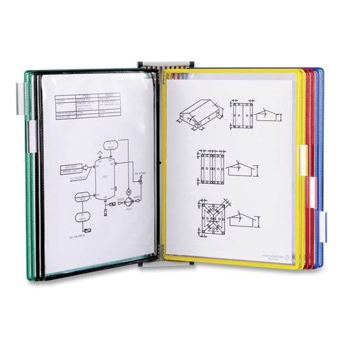 Image of djois® by Tarifold Wall Unit Magnetic Starter Set, 10 Sections, 20-Sheet Capacity, Gray