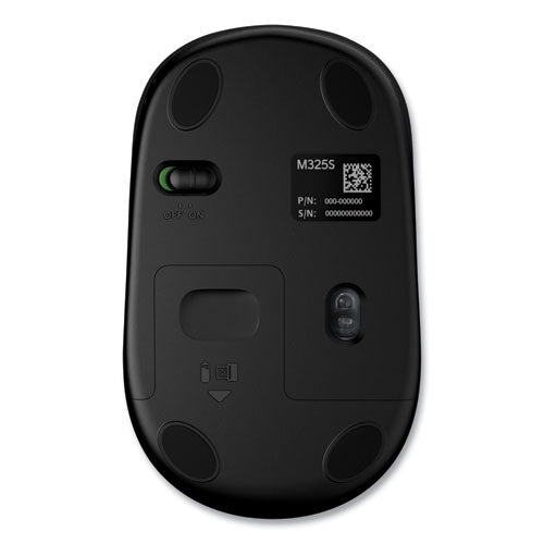 Image of Logitech® M325S Wireless Mouse, 2.4 GHz Frequency, 32.8 ft Wireless Range, Left/Right Hand Use, Black