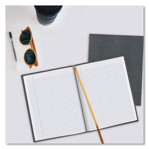 Image of Blueline® Executive Notebook with Ribbon Bookmark, 1-Subject, Medium/College Rule, Cool Gray Cover, (75) 10.75 x 8.5 Sheets