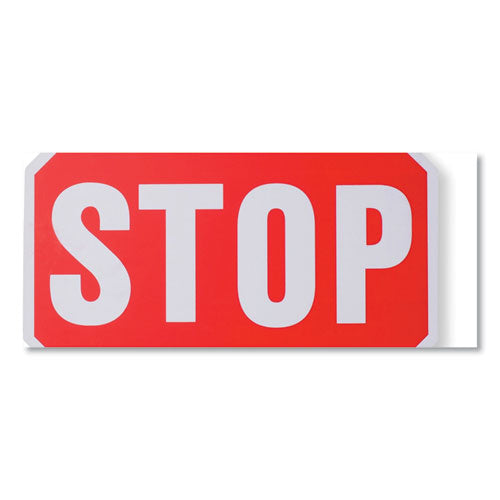 Image of Tatco Handheld Stop Sign, 18" Red/White Face, White Graphics