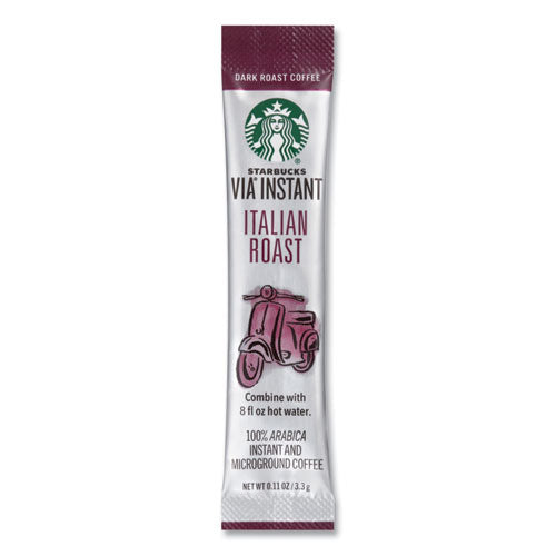 Image of Starbucks® VIA Ready Brew Coffee, 0.11 oz, Italian Roast, 8/Pack, 12 Packs/Carton