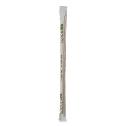 Image of Eco-Products® Renewable and Compostable PHA Straws, 10.25", Natural White, 1,250/Carton