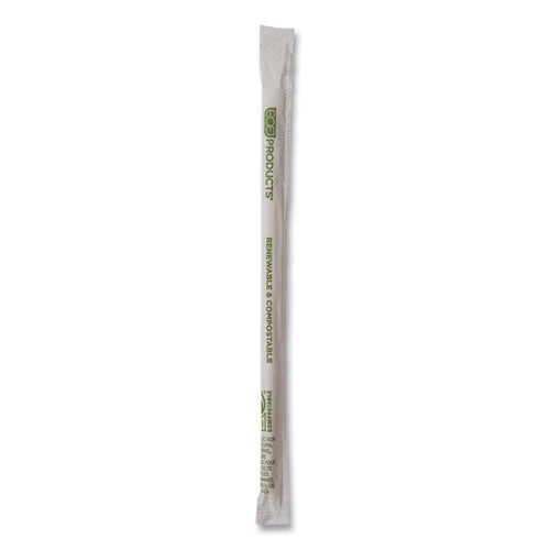 Image of Eco-Products® Renewable and Compostable PHA Straws, 7.75", Natural White, 2,000/Carton