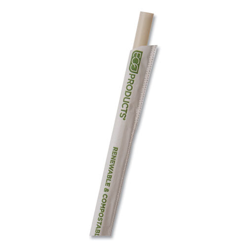Image of Eco-Products® Renewable and Compostable PHA Straws, 7.75", Natural White, 2,000/Carton