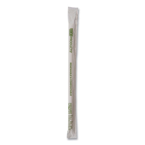 Image of Eco-Products® Renewable and Compostable PHA Straws, 7.75", Natural White, 2,000/Carton