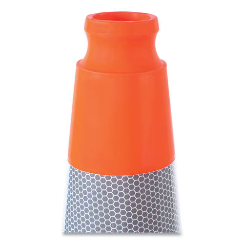 Image of Tatco Traffic Cone, 10.75 x 10.75 x 28, Orange/Silver/Black
