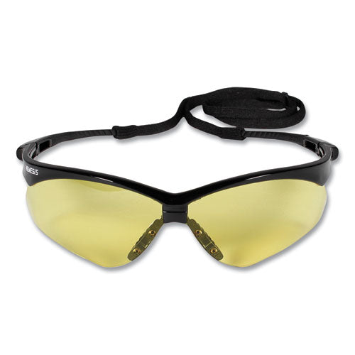 Image of KleenGuard Nemesis Safety Glasses, Black Frame, Amber Lens