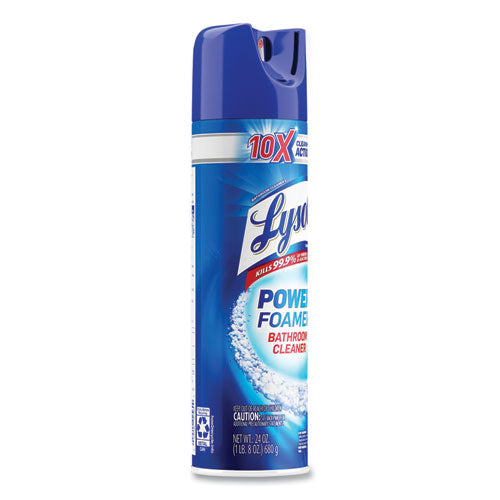Image of LYSOL® Brand Power Foam Bathroom Cleaner, 24 Oz Aerosol Spray, 12/carton