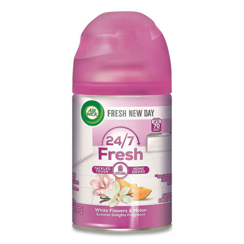 Image of Air Wick® Freshmatic Life Scents Starter Kit, Automatic Sprayer/5.89 oz White Flowers and Melon Summer Delights Refill/Battery