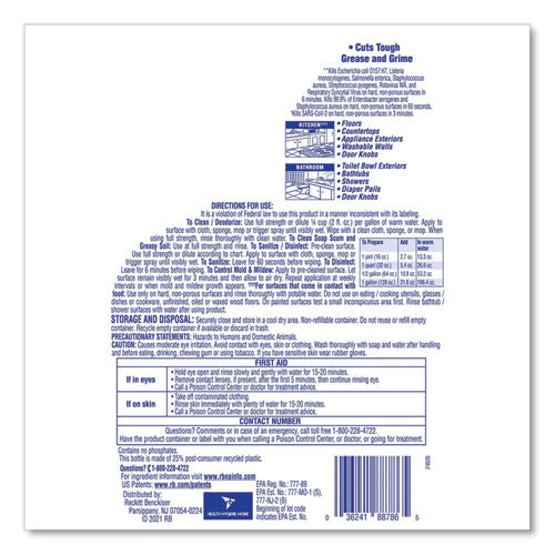 Image of LYSOL® Brand Clean and Fresh Multi-Surface Disinfectant Cleaner, Lavender and Orchid Essence, 144 oz Bottle