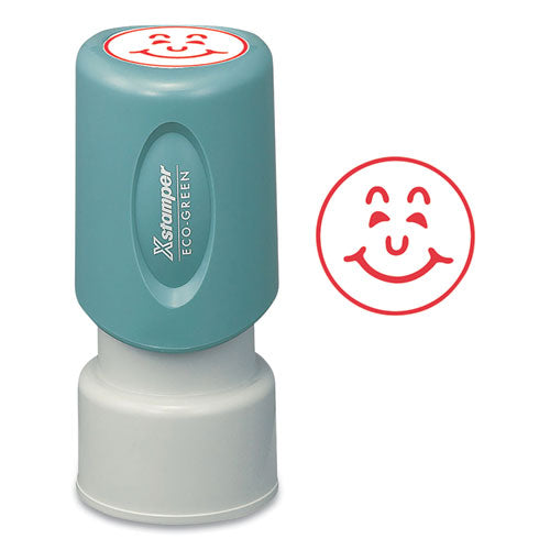 Image of Xstamper® Specialty Stamp, Smiley Face, 0.63 dia, Red
