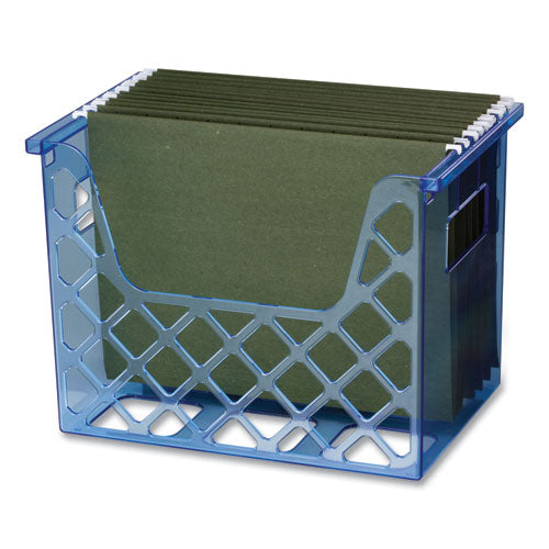 Image of Officemate Blue Glacier Desktop File Organizer, 1 Section, Letter-Size, 8.63" Long, Translucent Blue