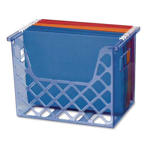 Image of Officemate Blue Glacier Desktop File Organizer, 1 Section, Letter-Size, 8.63" Long, Translucent Blue