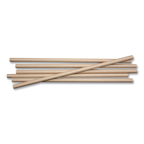 Image of World Centric® Sustainable Kraft Paper Straws, 8", 6,000/Carton